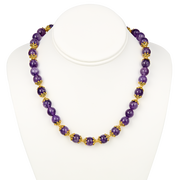 Lincoln Presidential China Inspired Amethyst Bead Necklace with Gold Accent